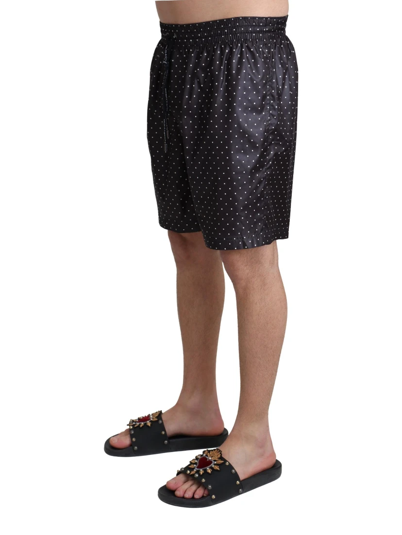 Black Polka Dot Print Beachwear Swimwear