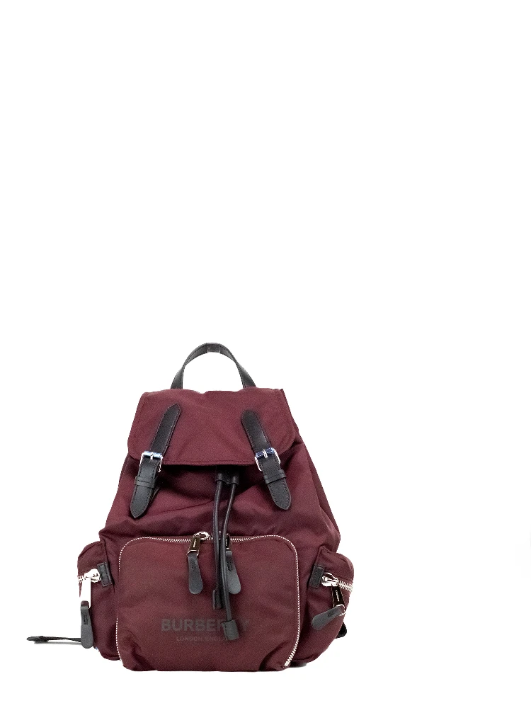 Medium Burgundy Econyl Nylon Rucksack Drawstring Backpack Bookbag