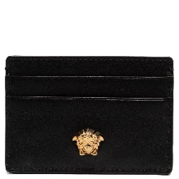 Black Leather La Medusa Card Holder