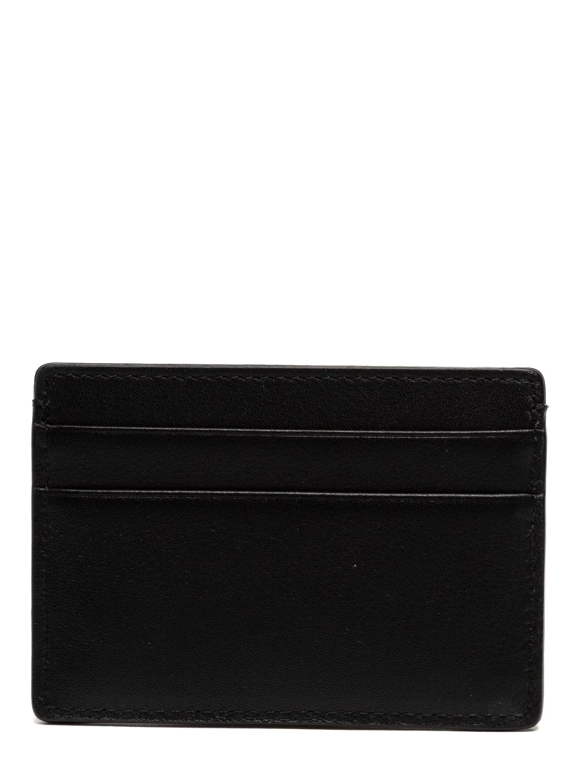Black Leather La Medusa Card Holder