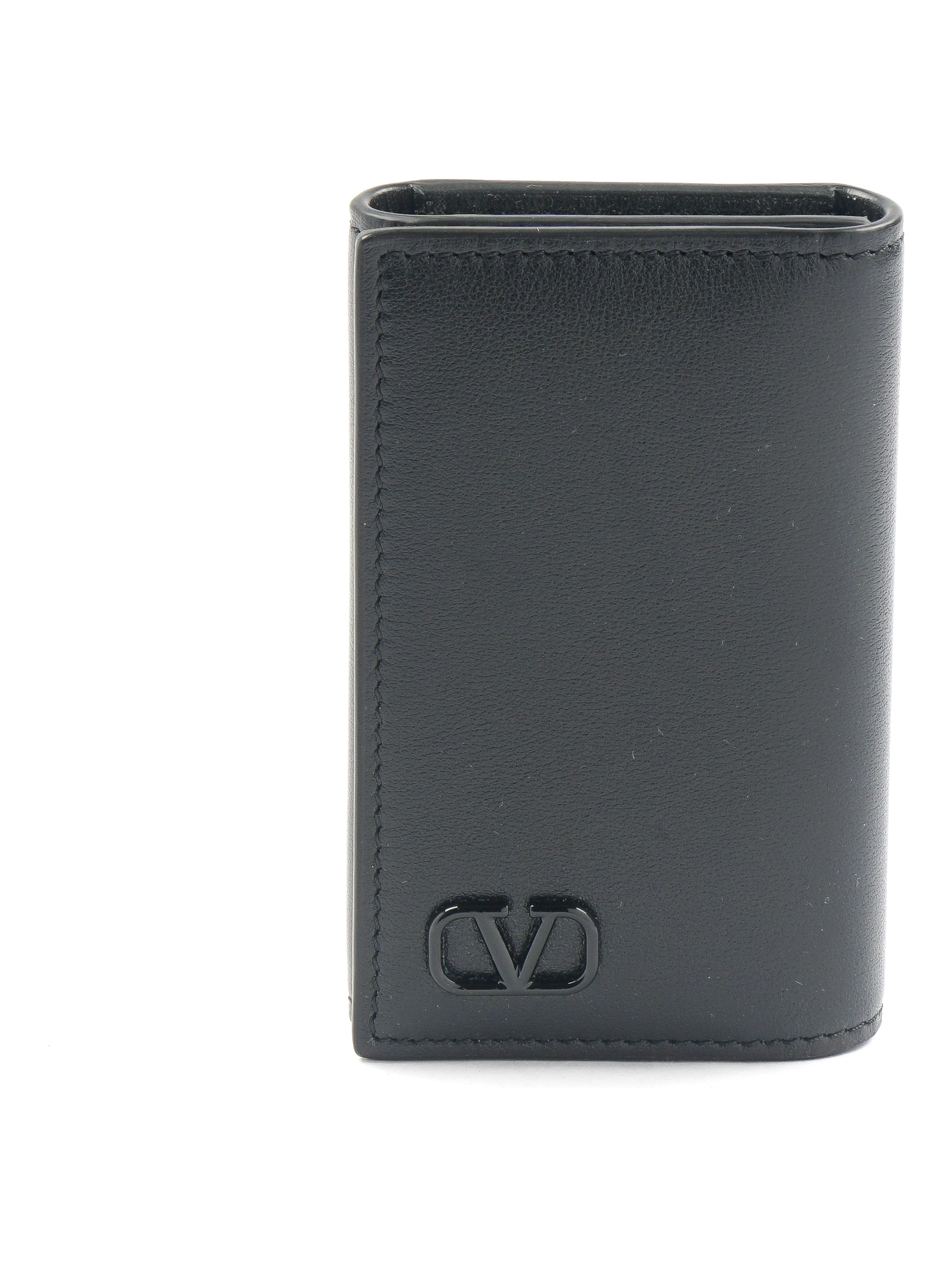 logo-plaque leather wallet