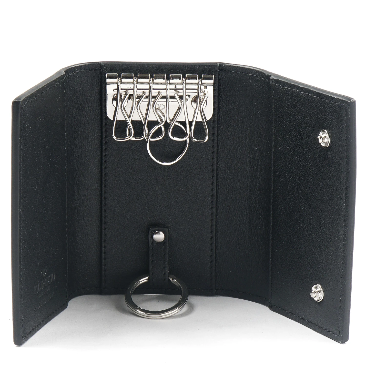 logo-plaque leather wallet