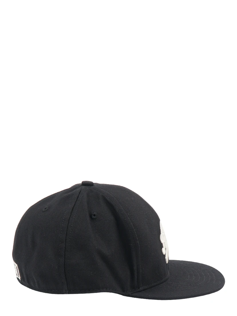 Solid Color Cap With Embossed Logo In Black