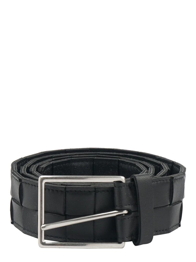 Men's Cassette Intreccio Leather Belt In Oak