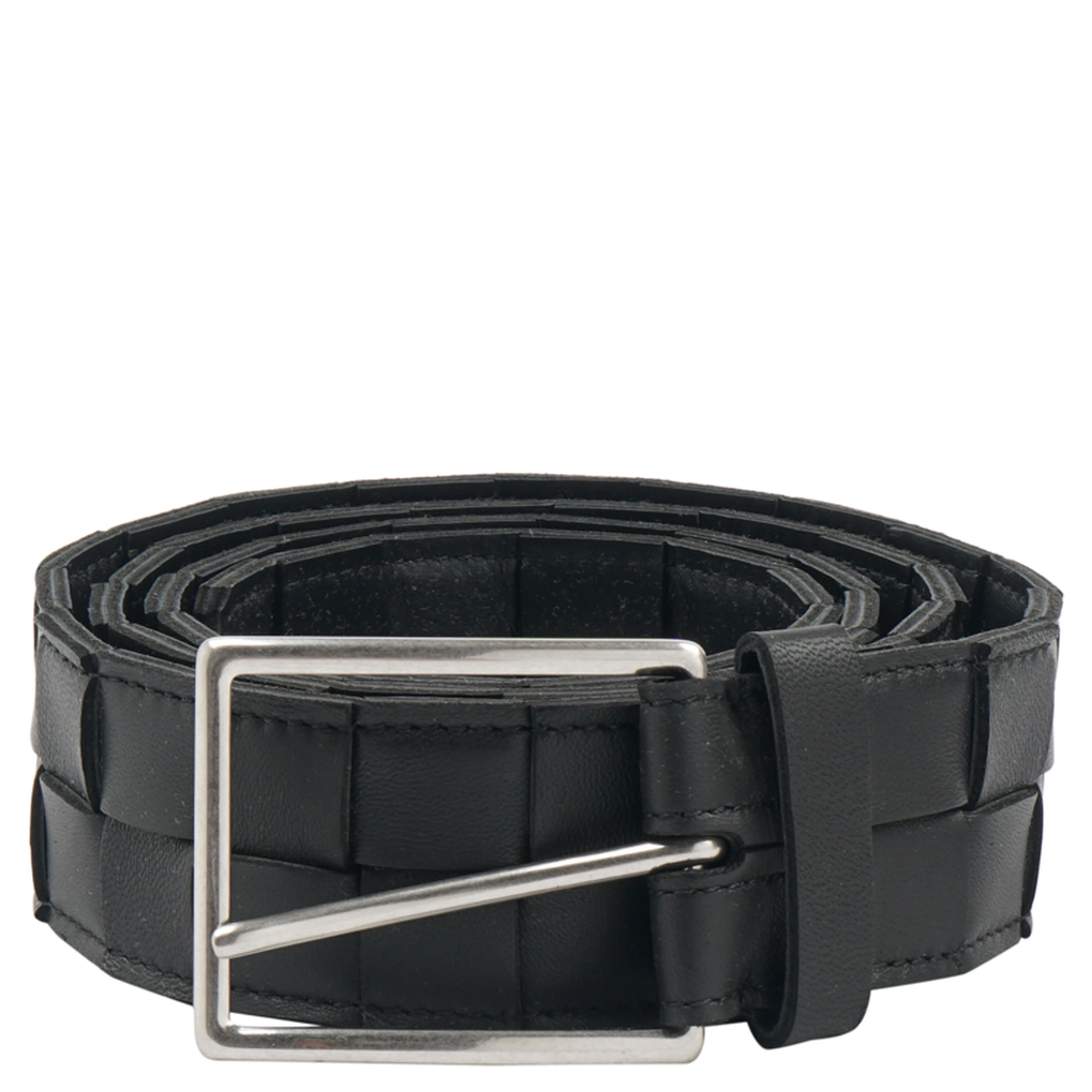 Men's Cassette Intreccio Leather Belt In Oak