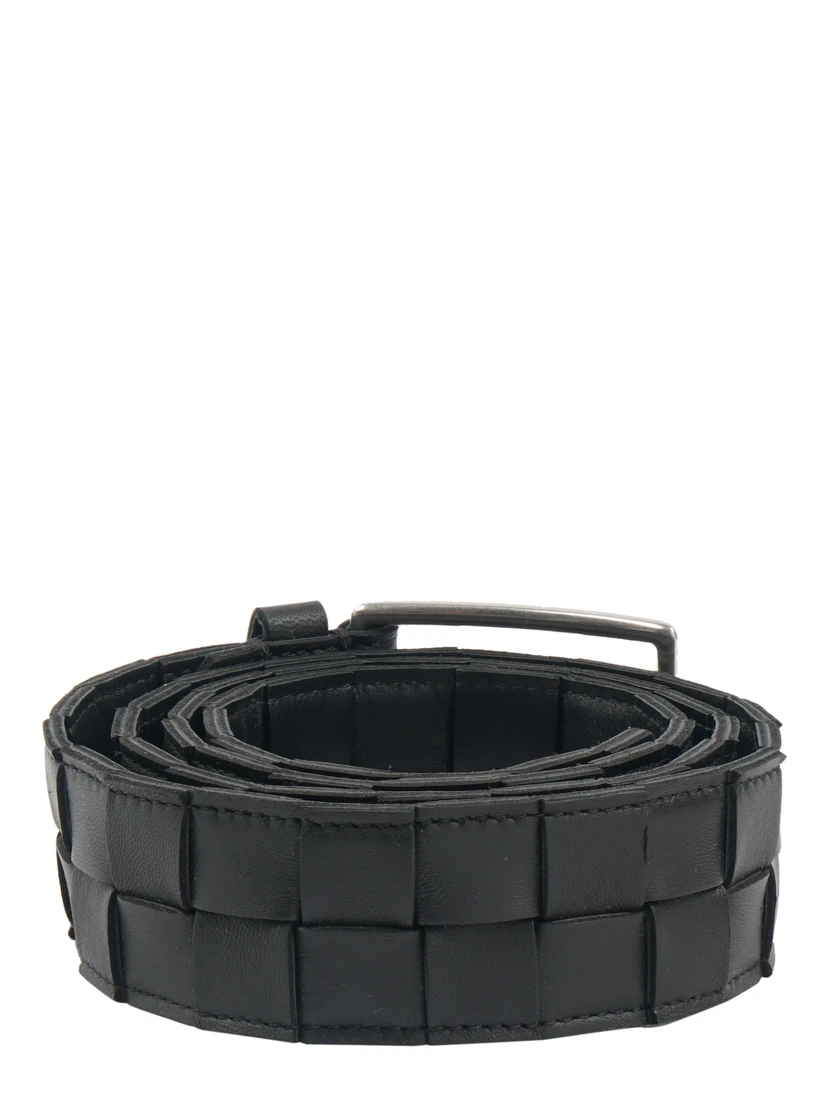 Men's Cassette Intreccio Leather Belt In Oak