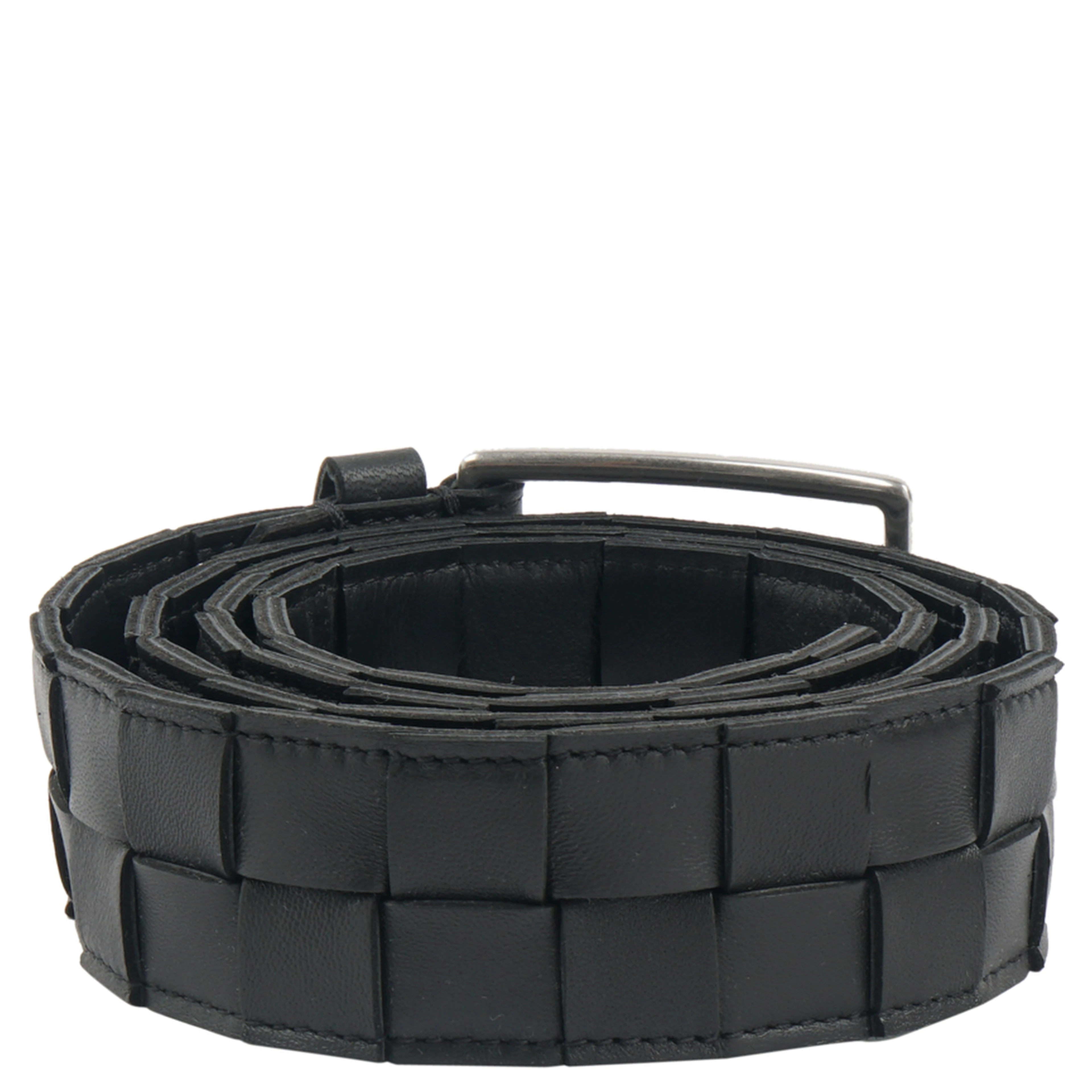 Men's Cassette Intreccio Leather Belt In Oak