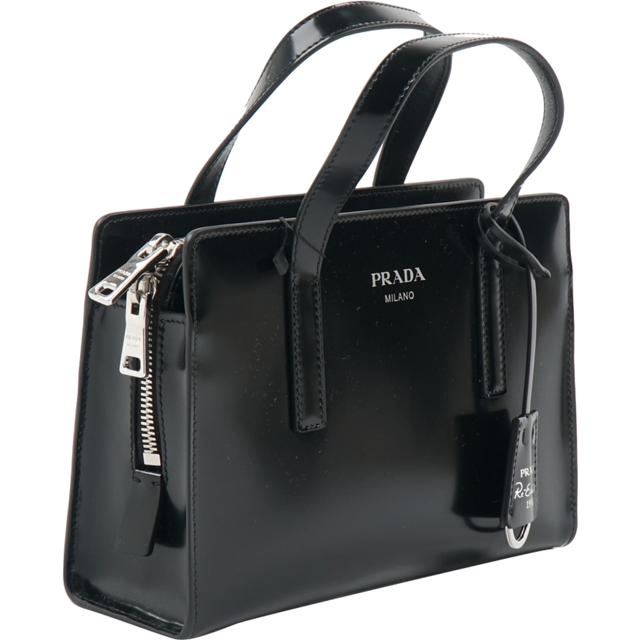 Black Brushed Leather Mini Re-Edition 1995 Mini Bag