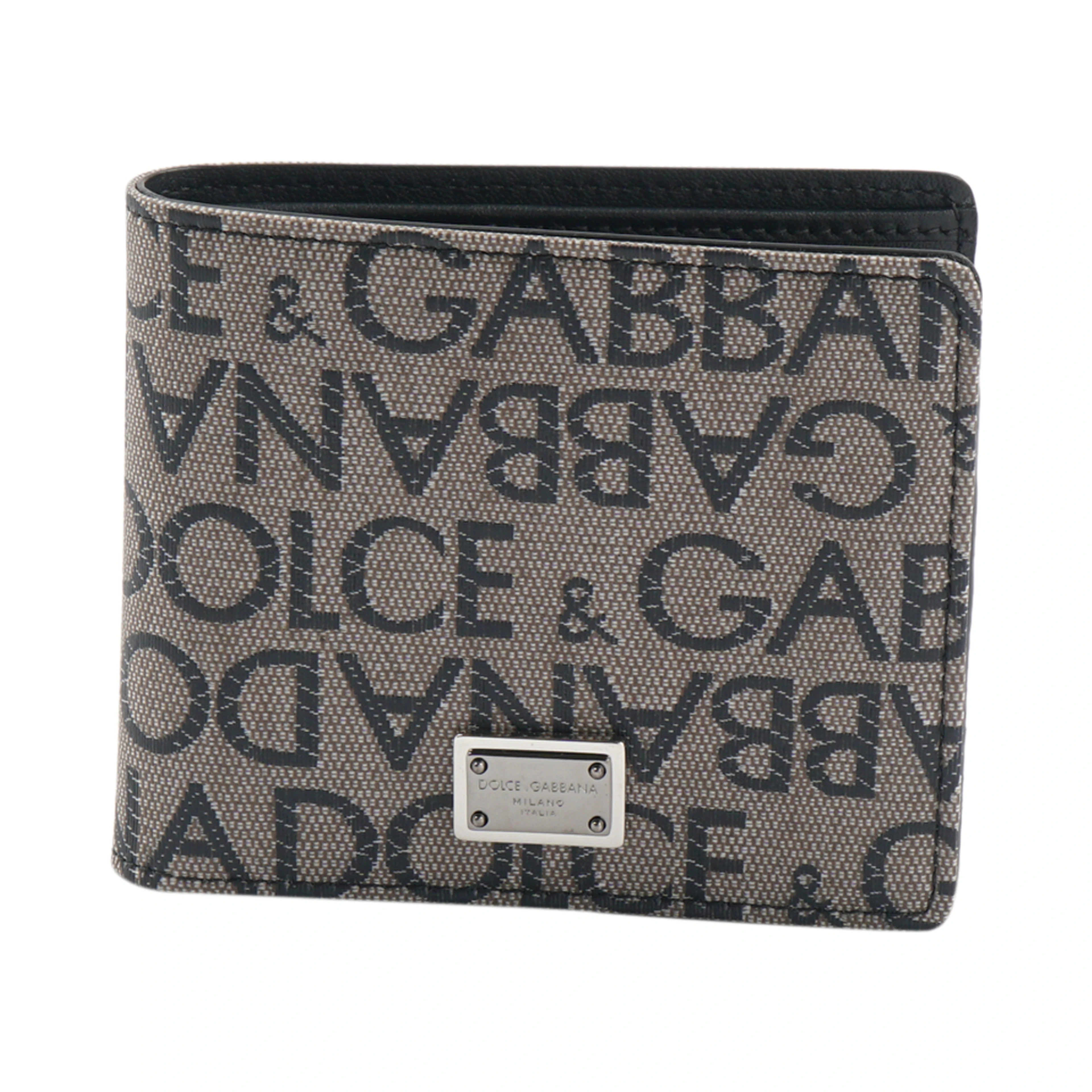 Logo jacquard bi-fold wallet