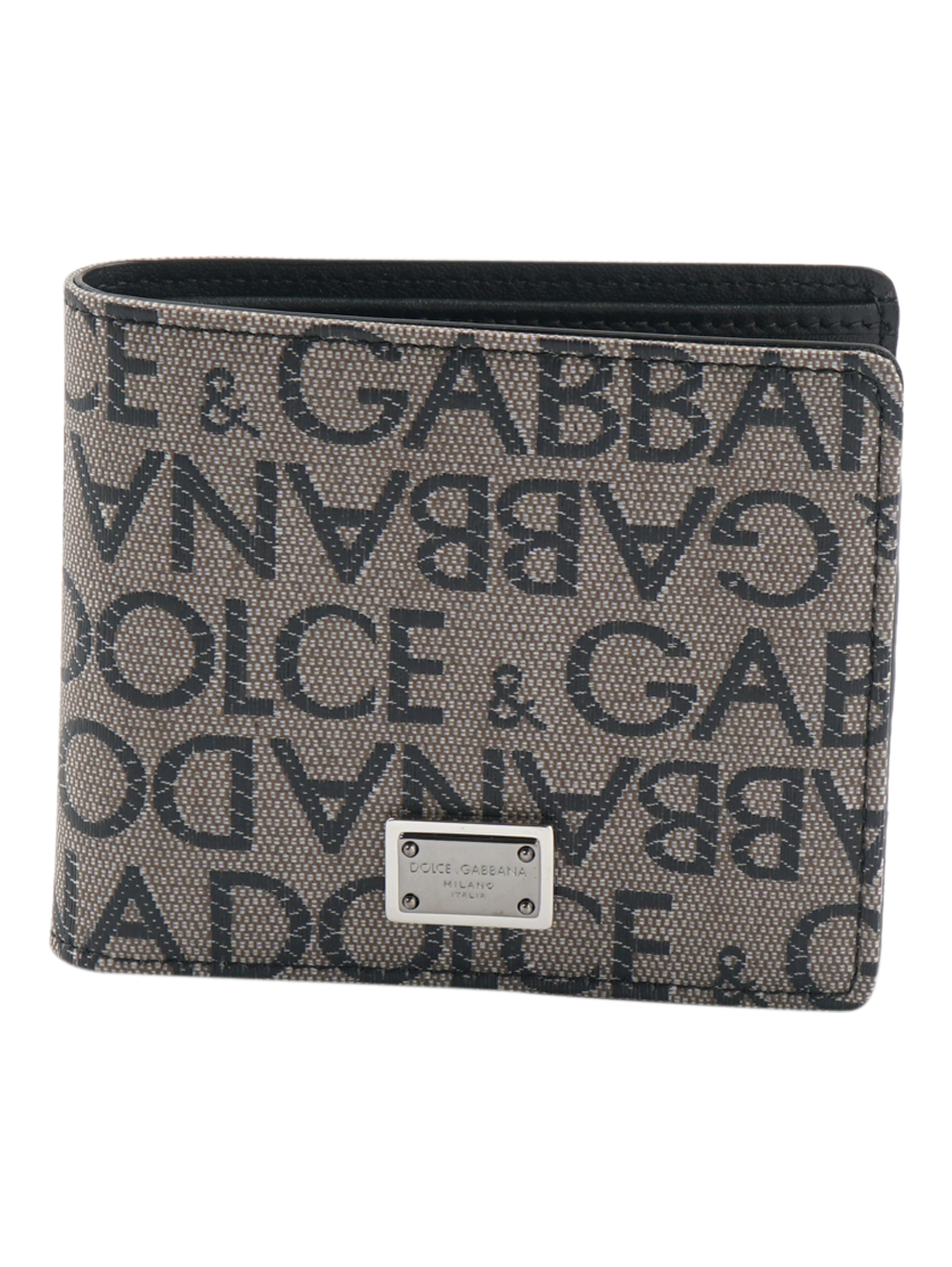 Logo jacquard bi-fold wallet