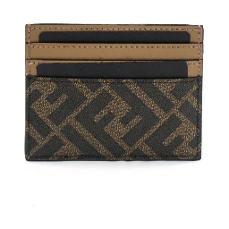 Fendi Zucca Business Card Holder Brown Black