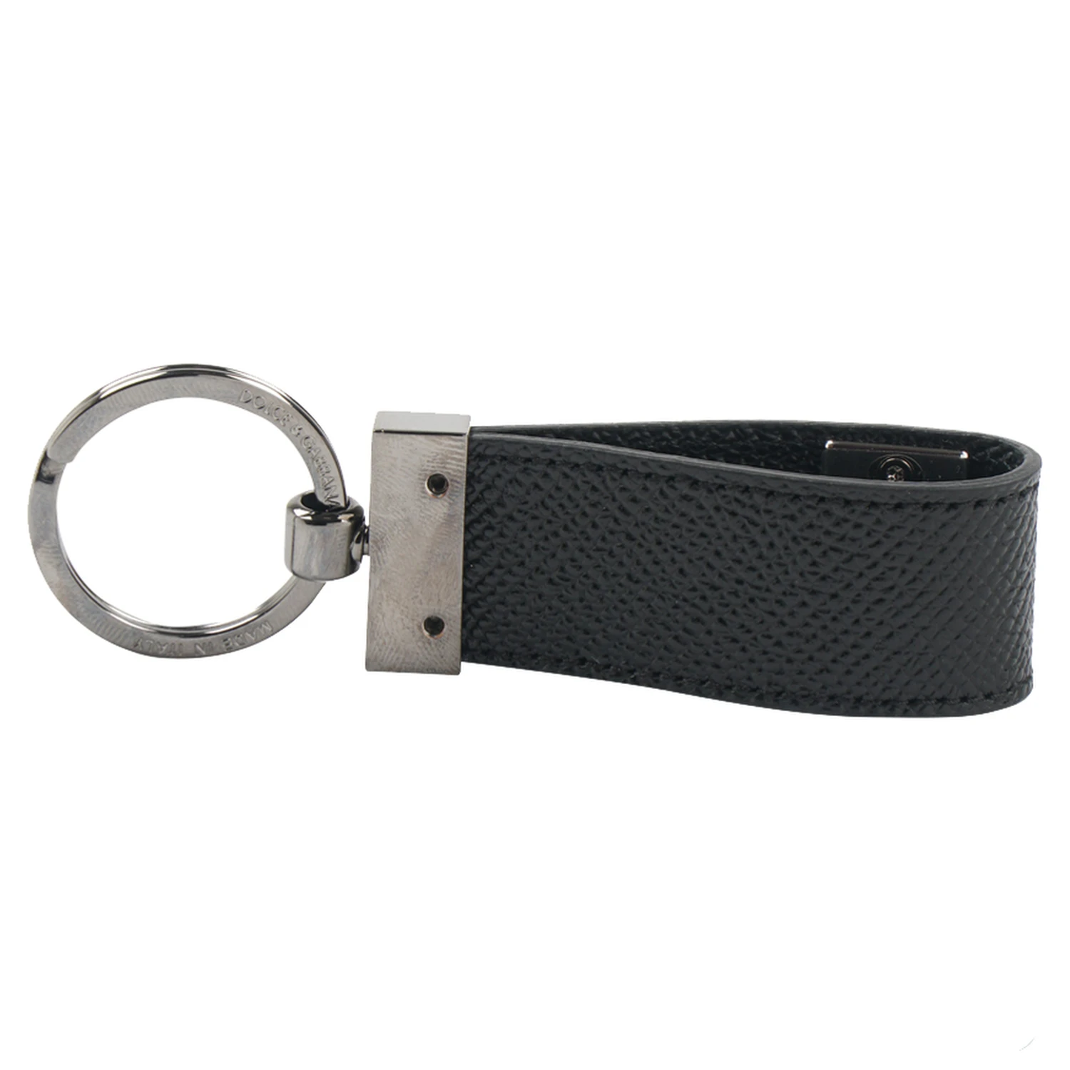 DG Logo Jacquard Keyring in black fabric.