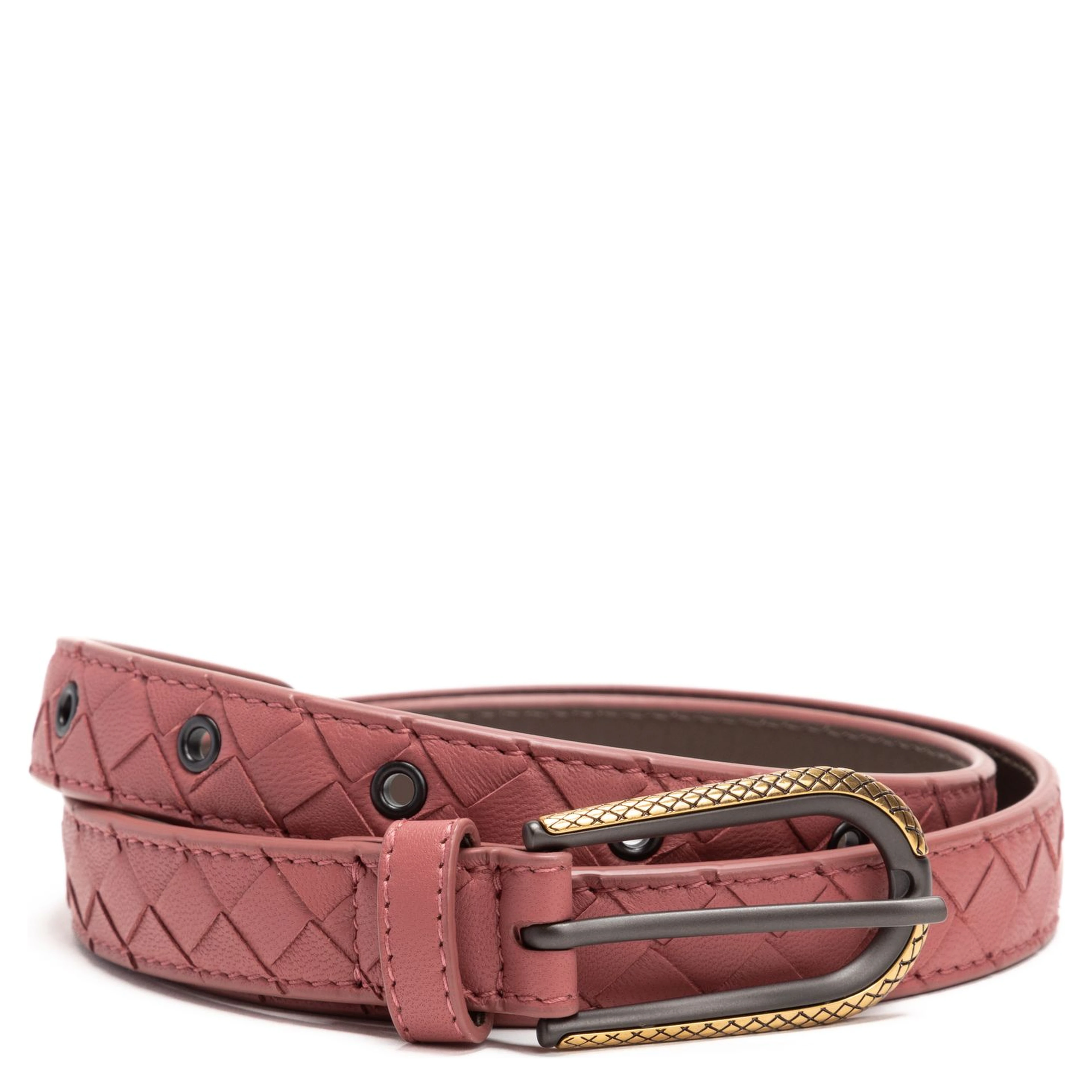 Intrecciato leather belt