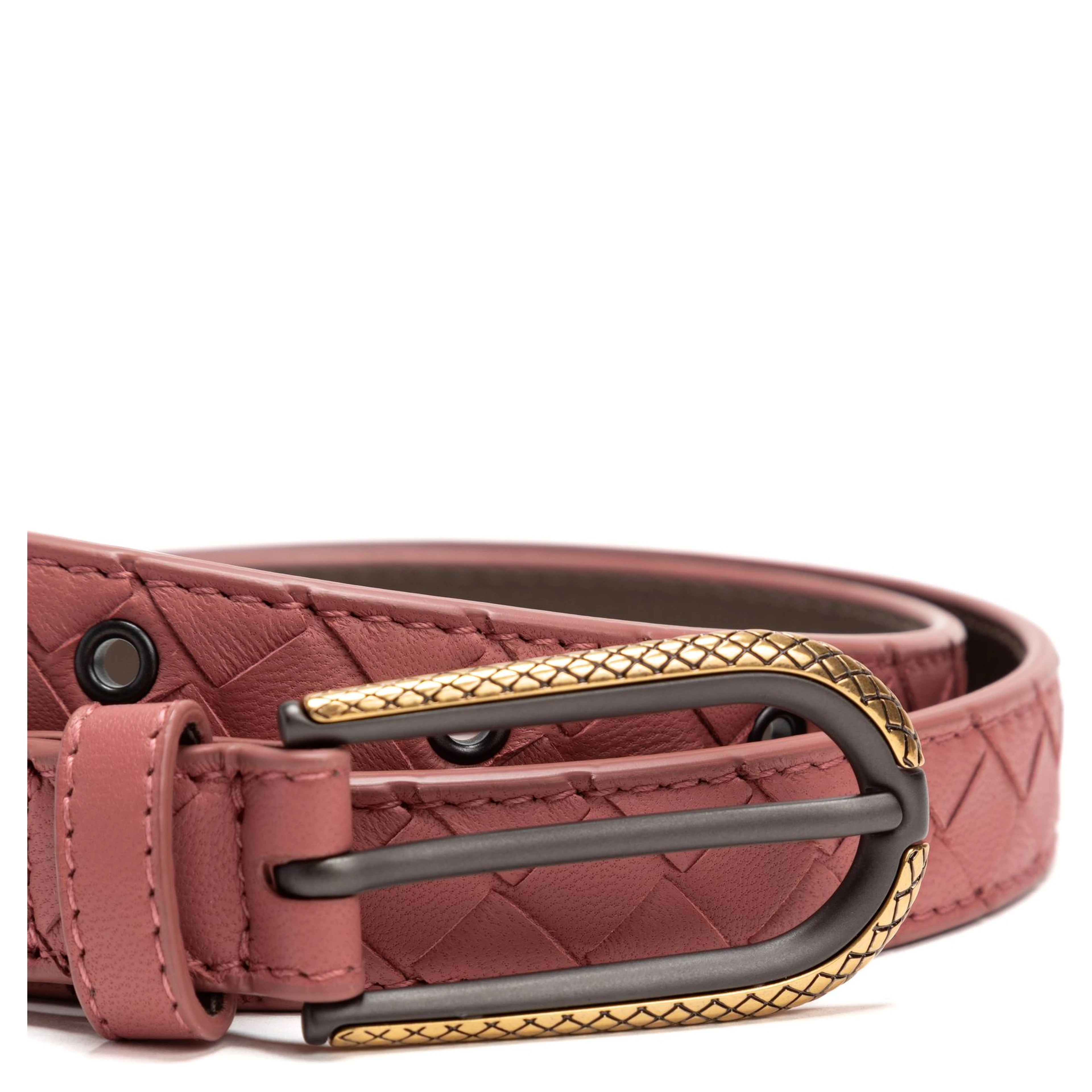 Intrecciato leather belt