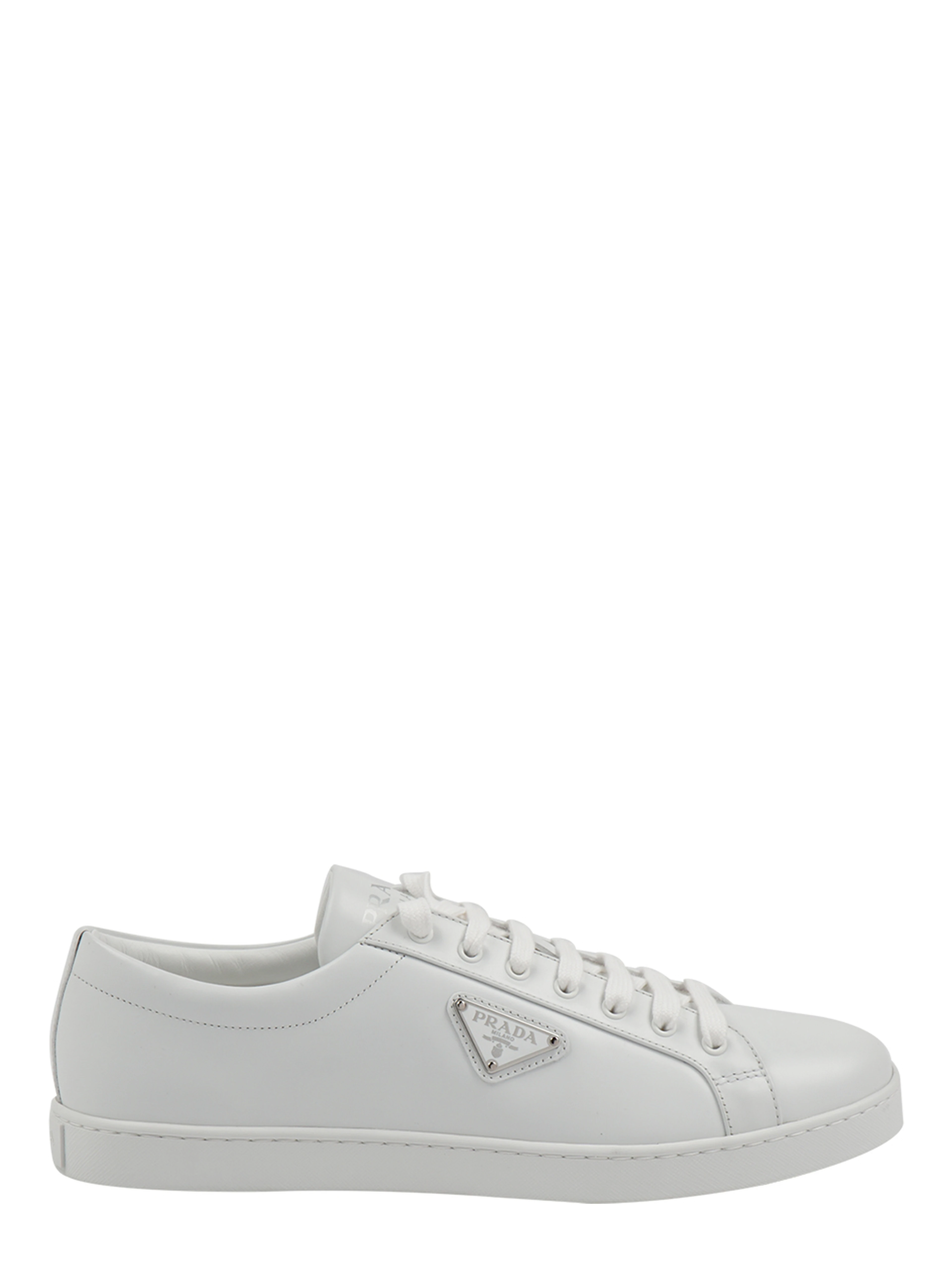 Logo Sneakers in Brushed Leather