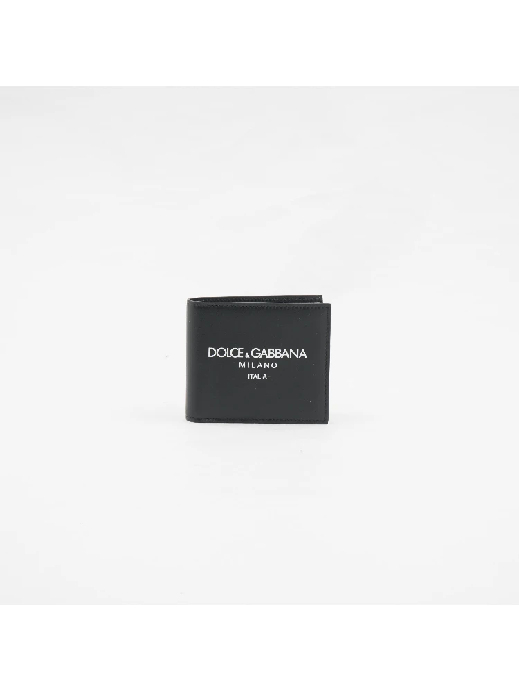 Logo-print Leather Wallet In Black