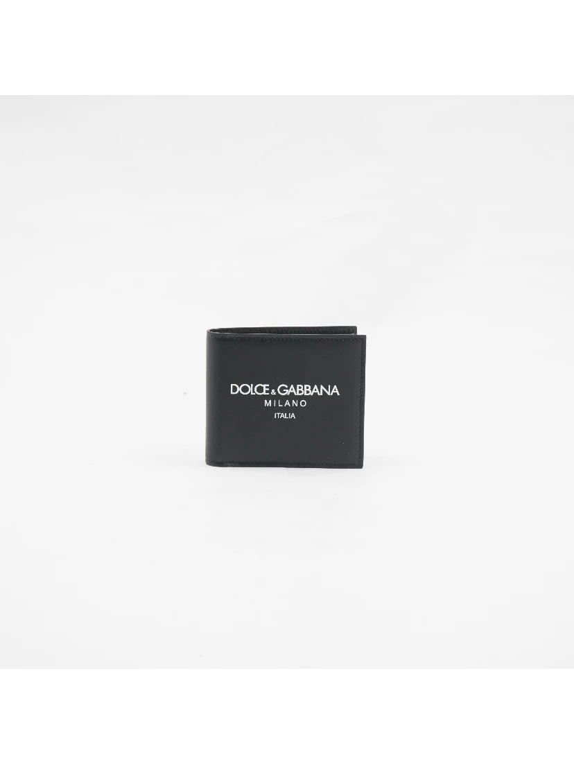 Logo-print Leather Wallet In Black