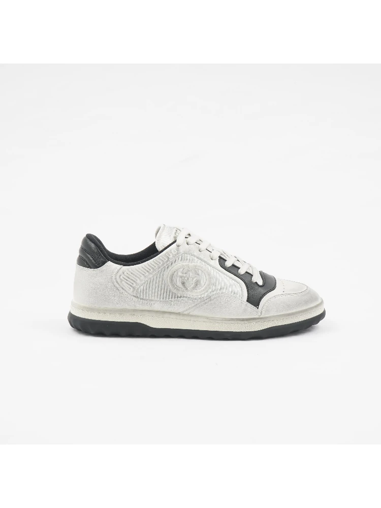 MAC80 White Black GG Flat Low Top Trainer Sneaker
