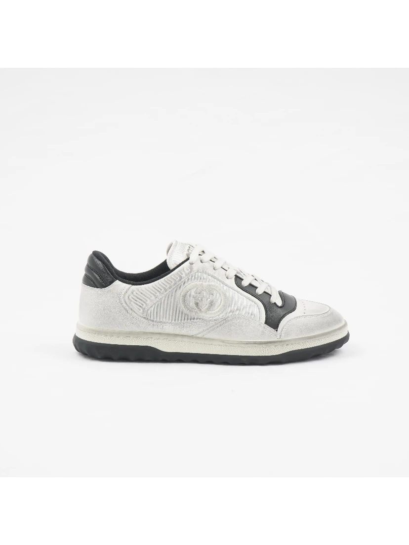 MAC80 White Black GG Flat Low Top Trainer Sneaker