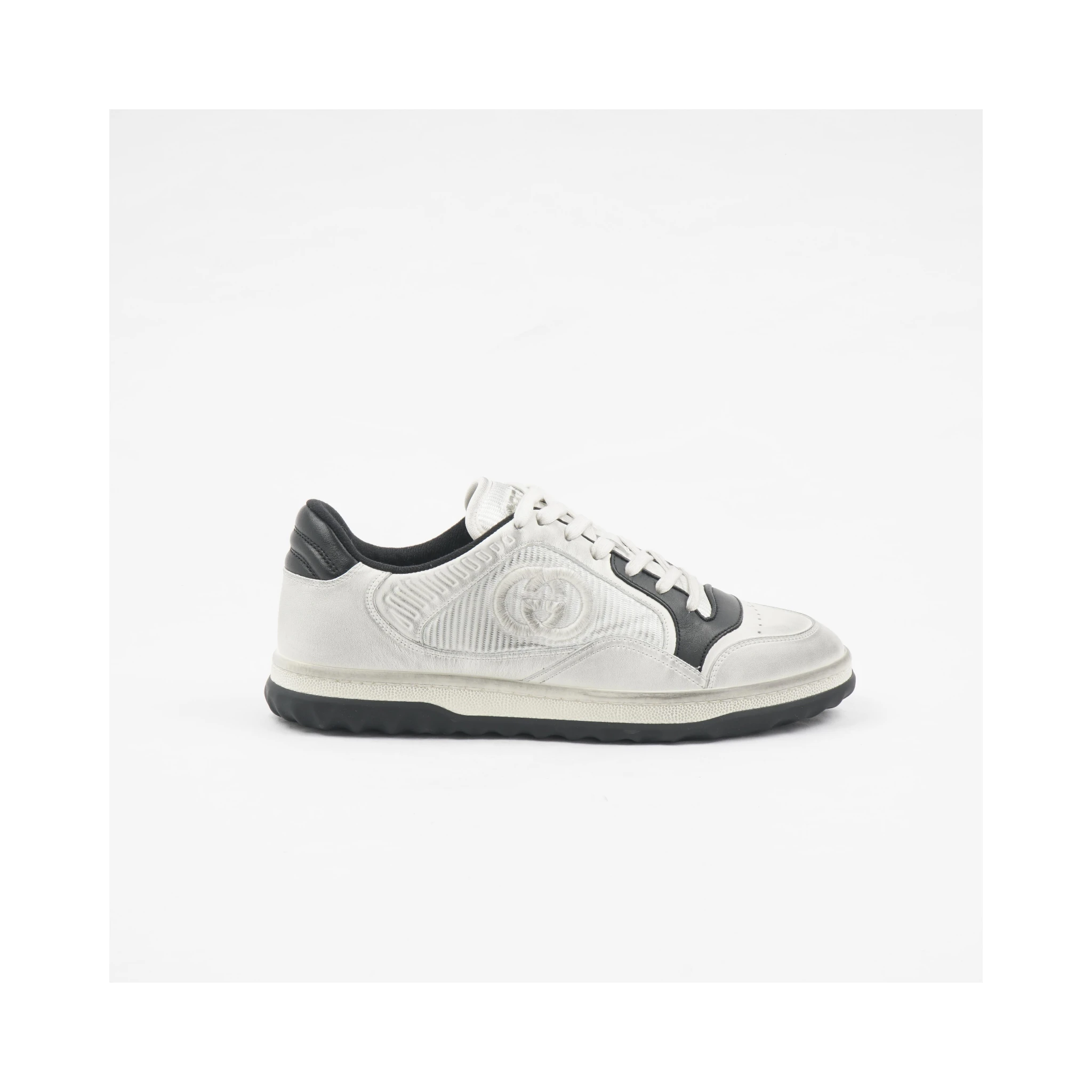 MAC80 White Black GG Flat Low Top Trainer Sneaker
