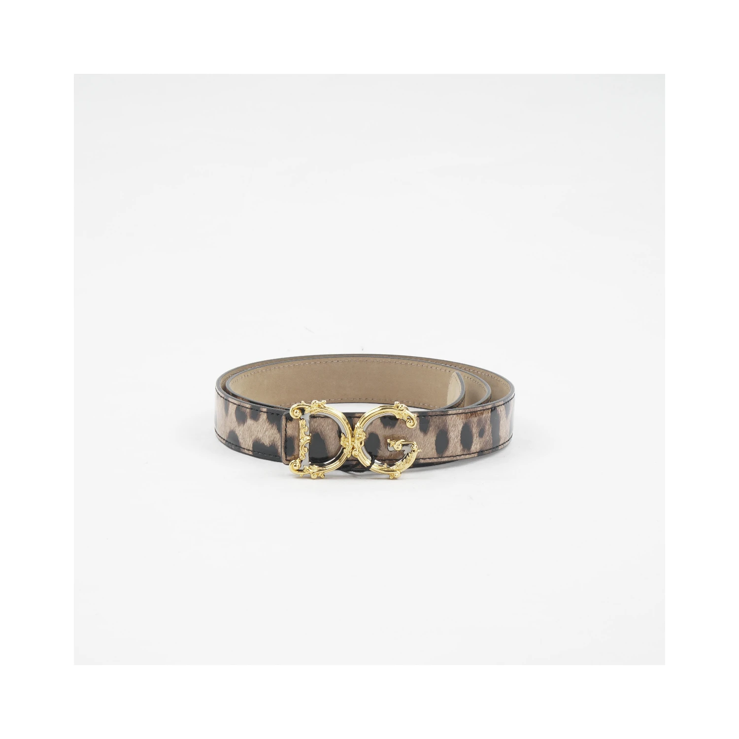 leopard-print DG logo-buckle belt