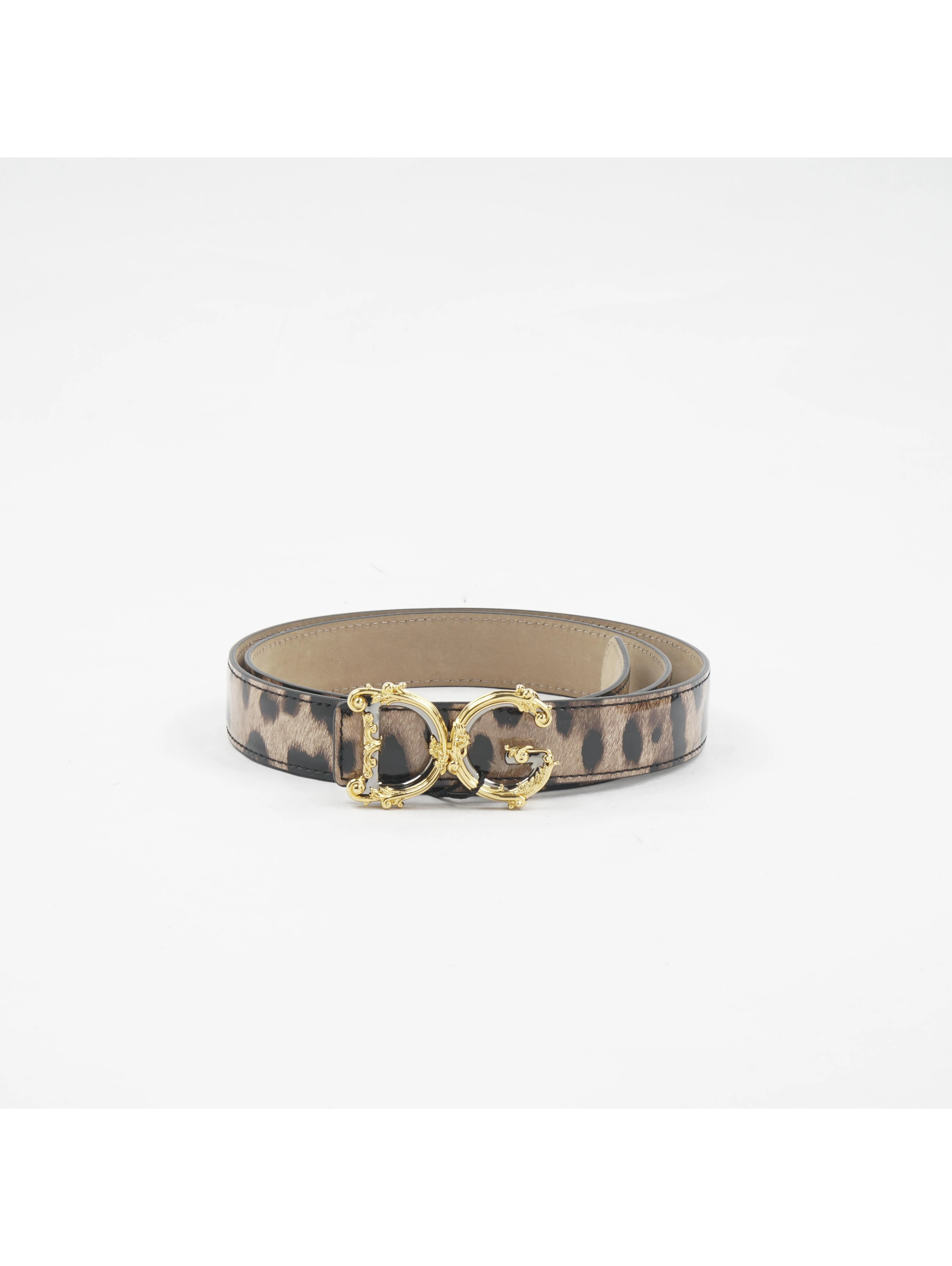 leopard-print DG logo-buckle belt