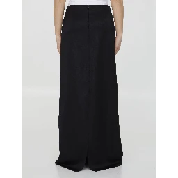 Silk twill skirt