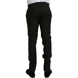 Dark Brown Wool Slim Fit Formal Pants