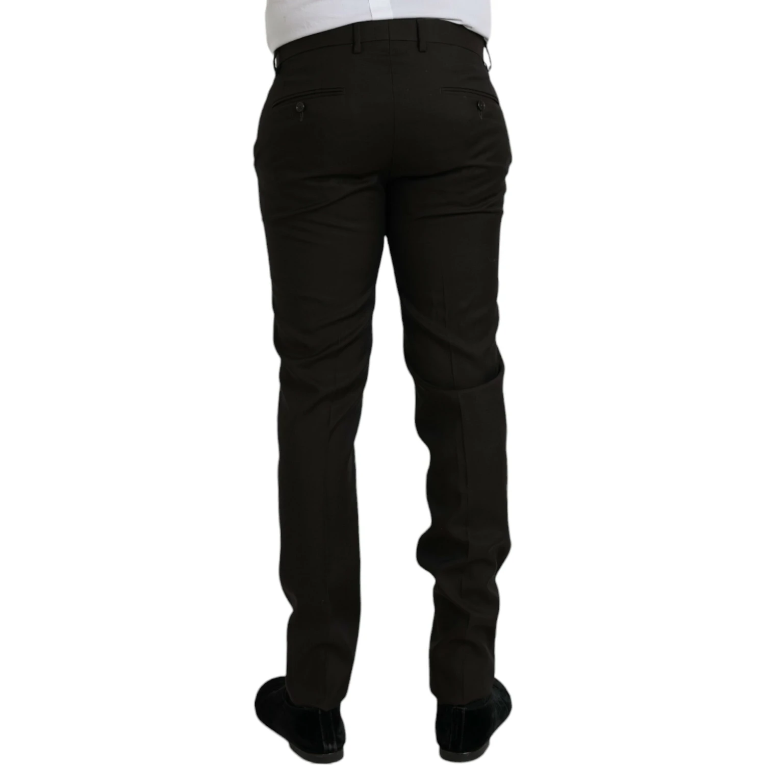 Dark Brown Wool Slim Fit Formal Pants