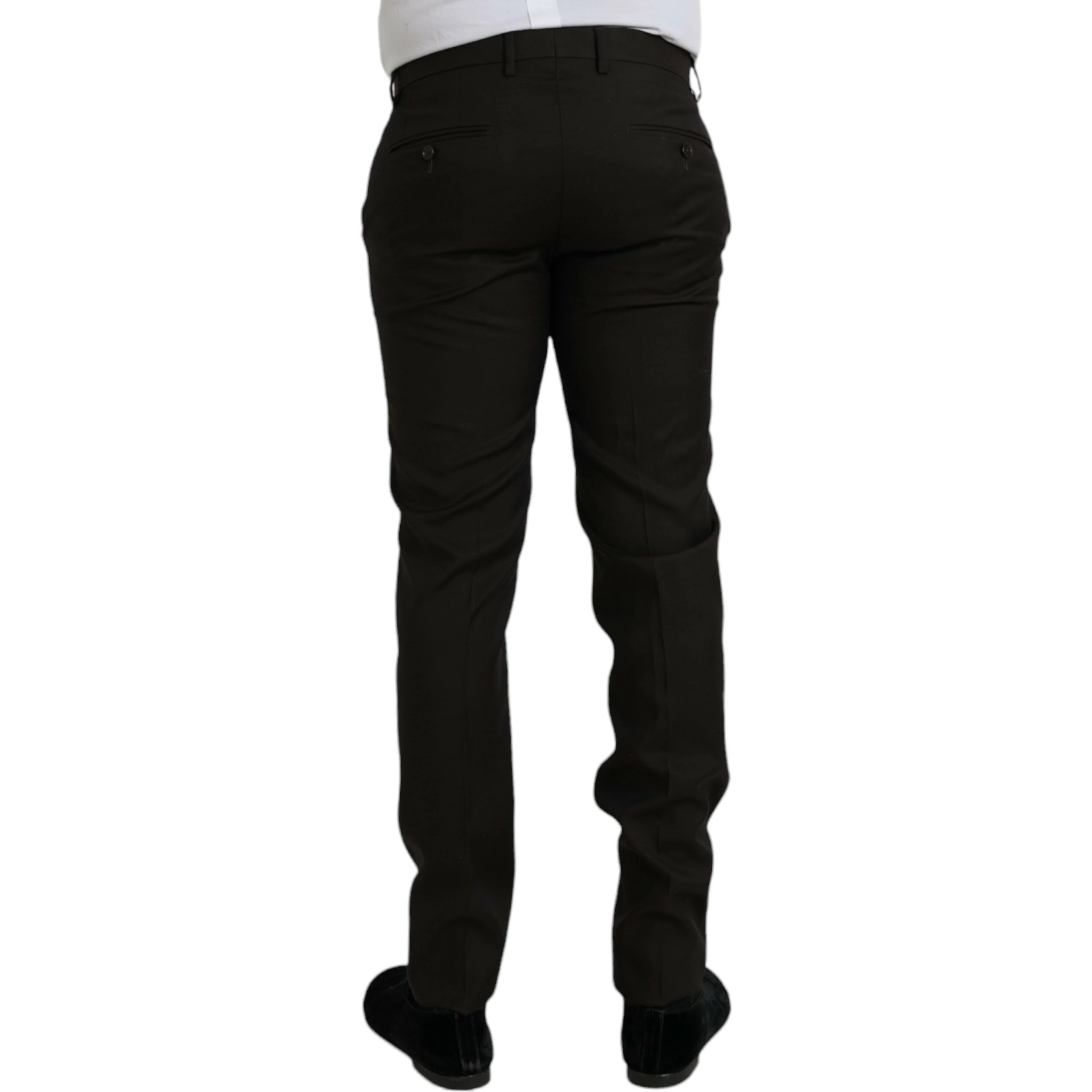 Dark Brown Wool Slim Fit Formal Pants