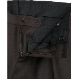 Dark Brown Wool Slim Fit Formal Pants