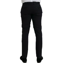 Dark Blue Wool Slim Fit Formal Pants