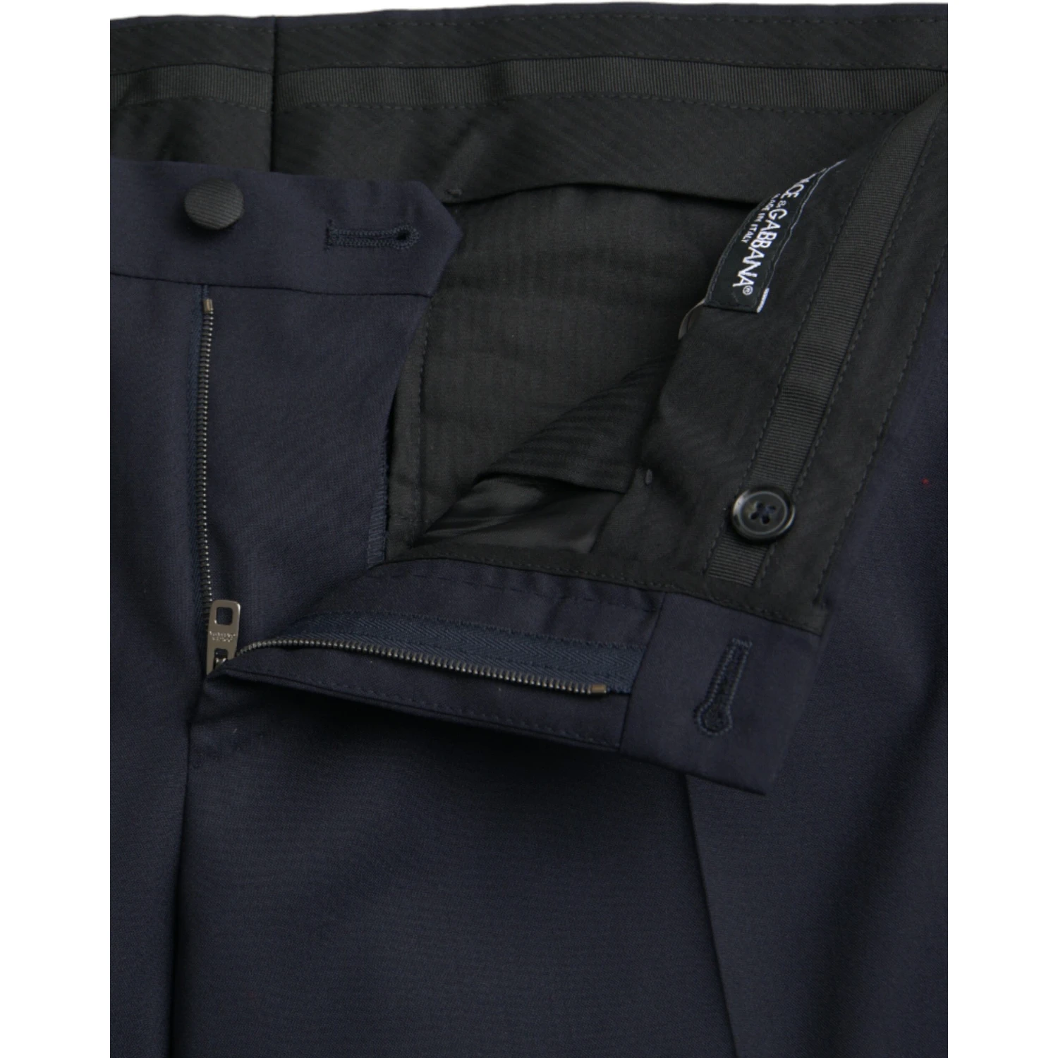 Dark Blue Wool Slim Fit Formal Pants