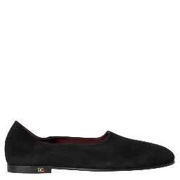 Black Suede Loafers Formal Dress Slip On Shoes