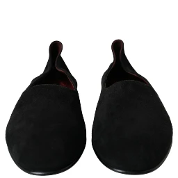 Black Suede Loafers Formal Dress Slip On Shoes