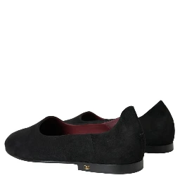 Black Suede Loafers Formal Dress Slip On Shoes