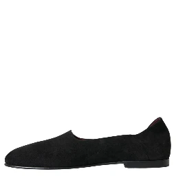 Black Suede Loafers Formal Dress Slip On Shoes