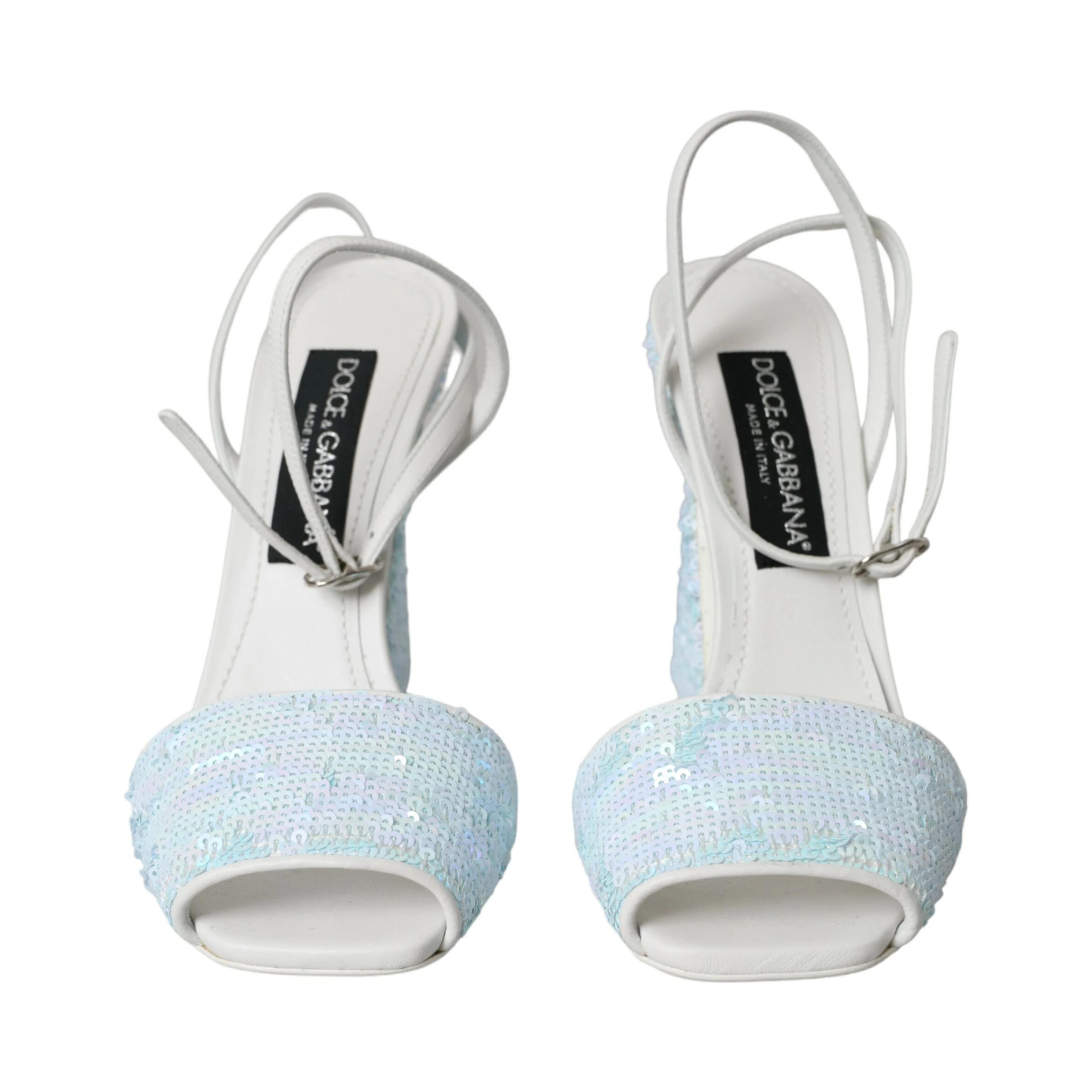 Light Blue Sequin Ankle Strap Sandals Shoes
