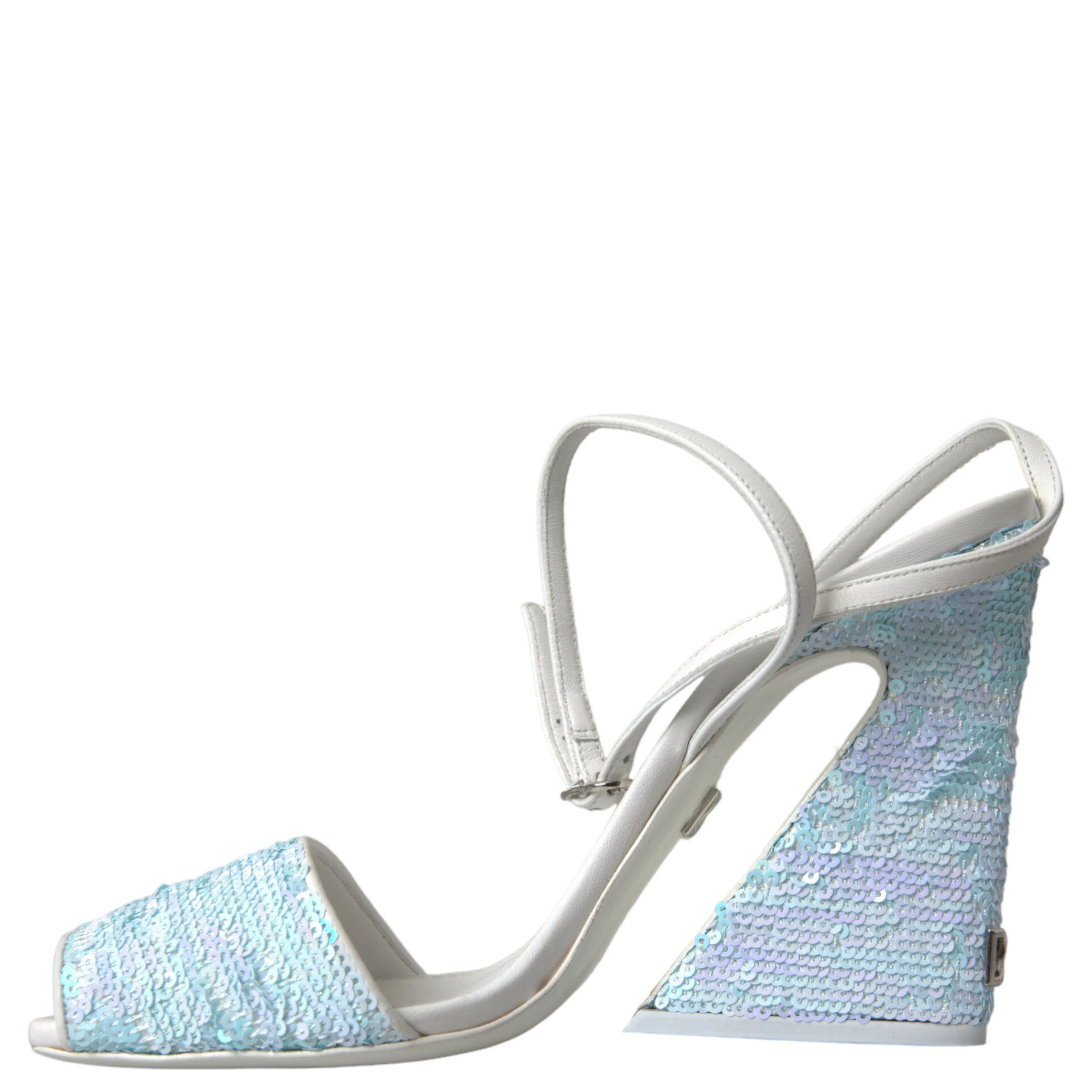Light Blue Sequin Ankle Strap Sandals Shoes