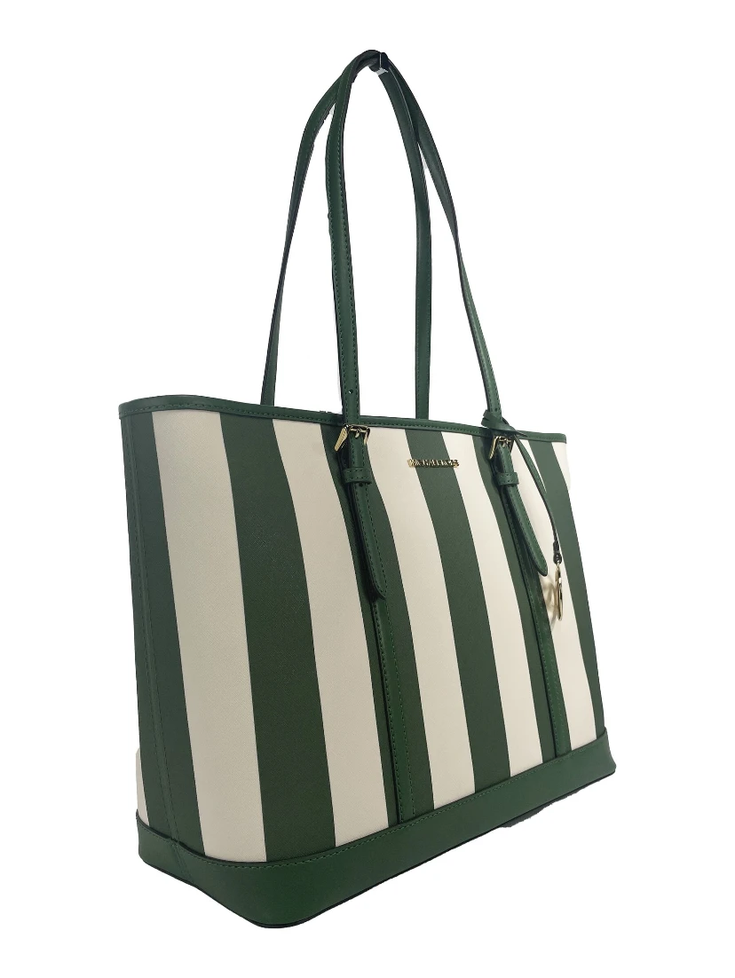 Jet Set Travel Large TZ Shoulder PVC Tote Bag Purse Fern Green