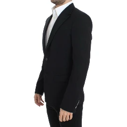 Black wool slim fit blazer