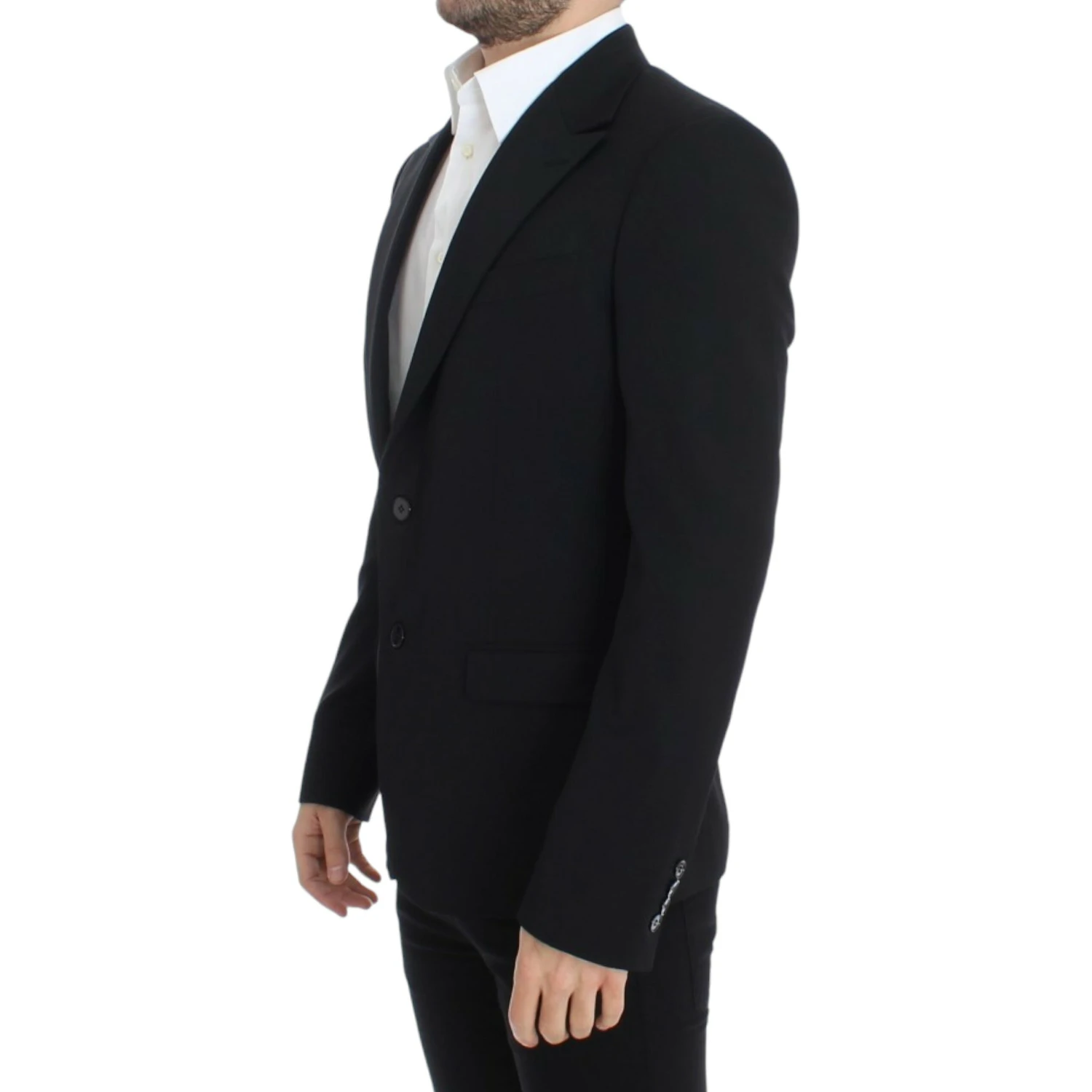 Black wool slim fit blazer