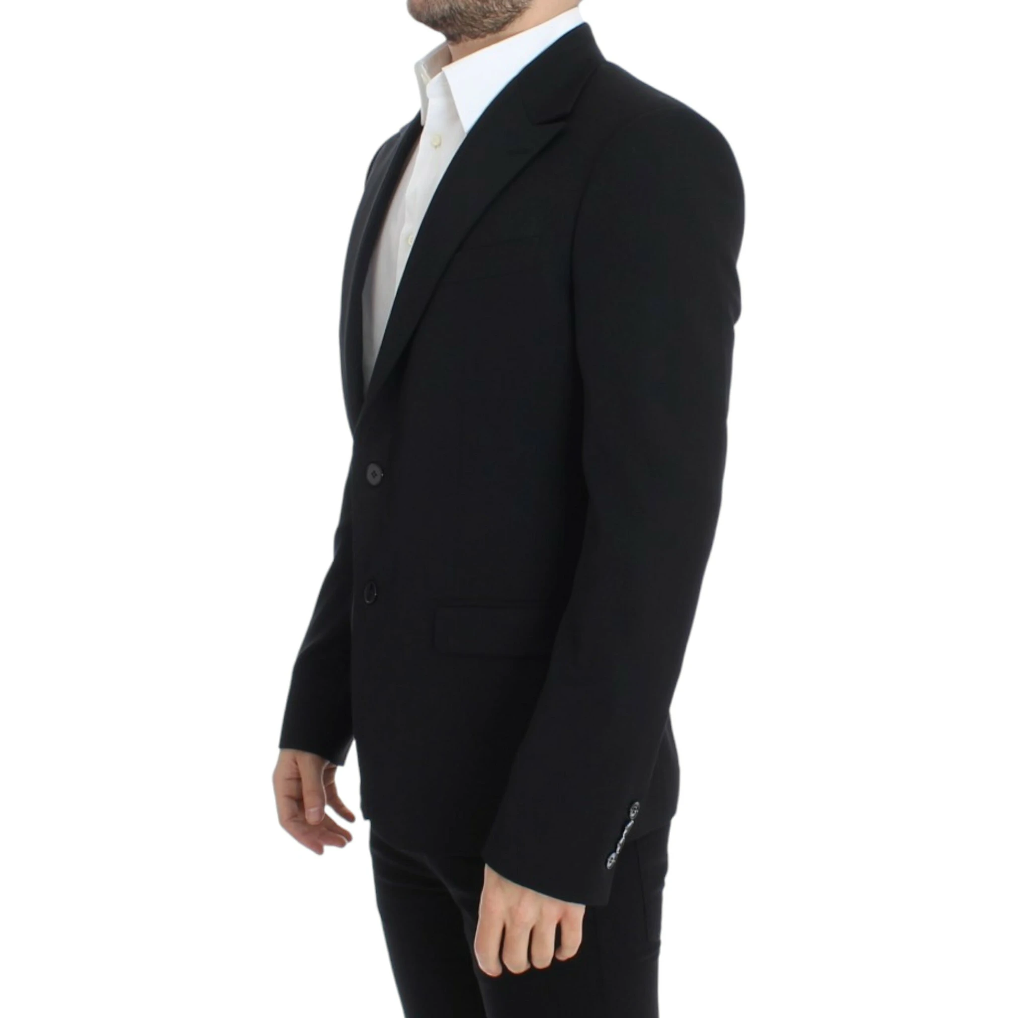 Black wool slim fit blazer