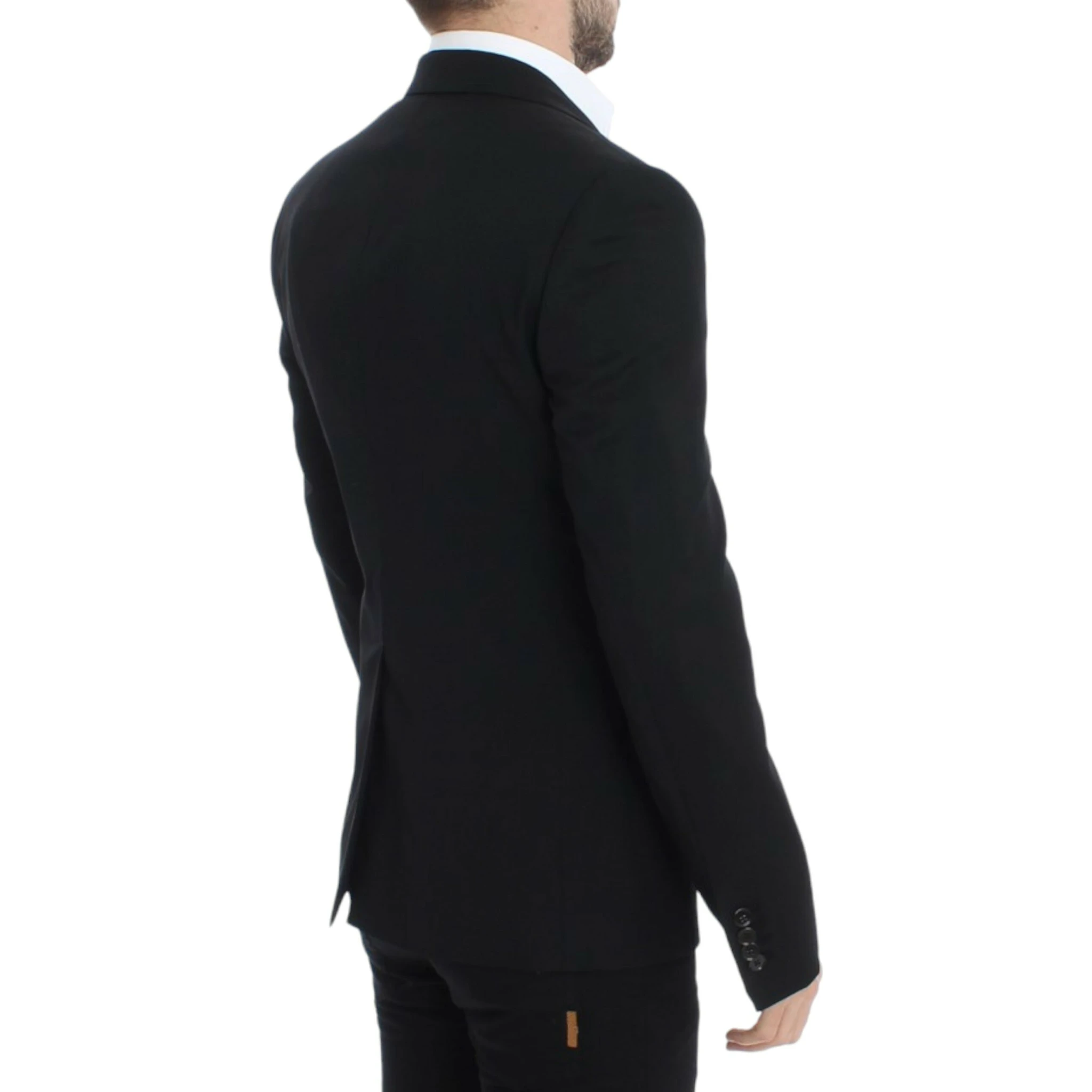 Black wool slim fit blazer