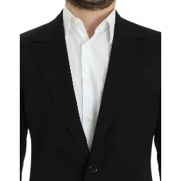 Black wool slim fit blazer