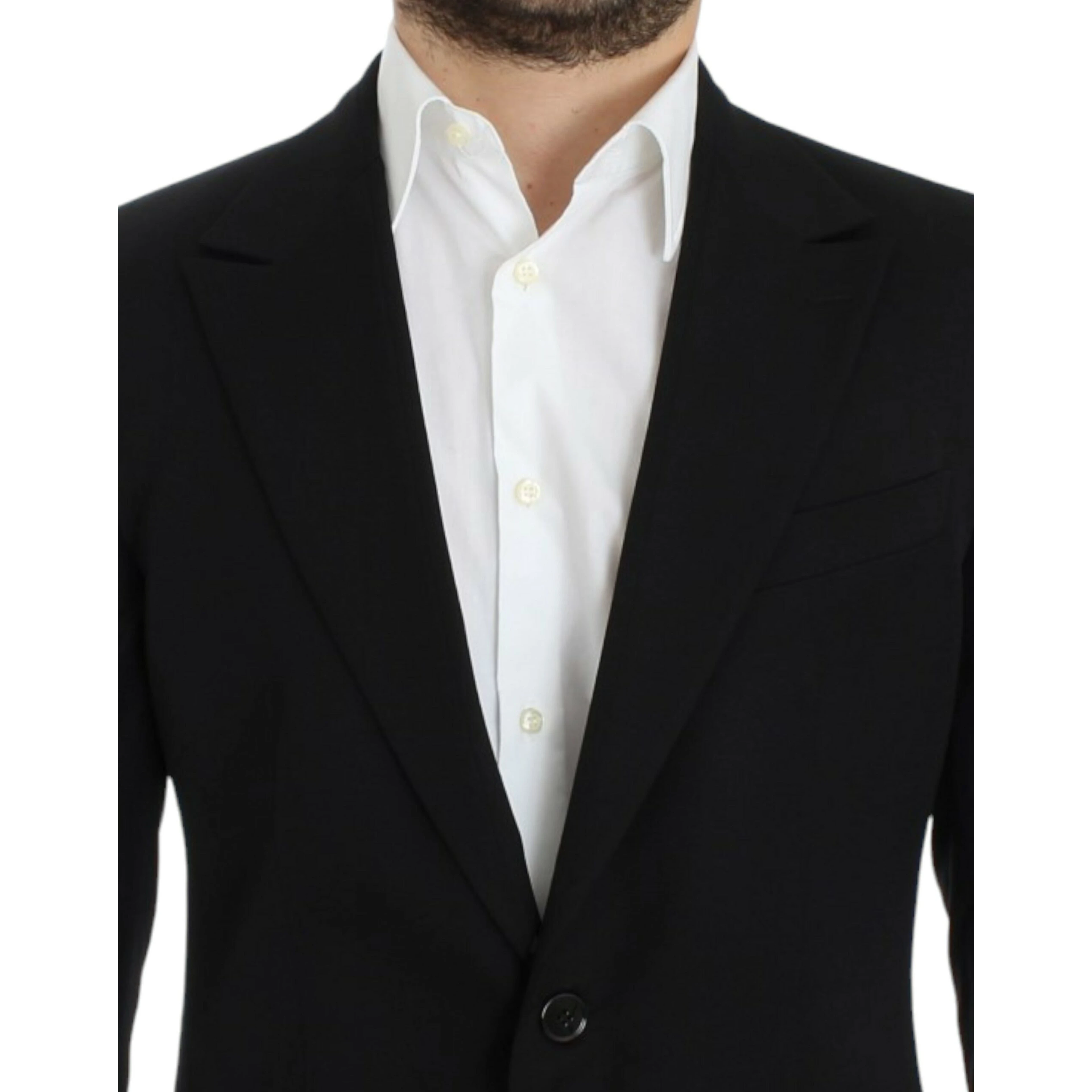 Black wool slim fit blazer