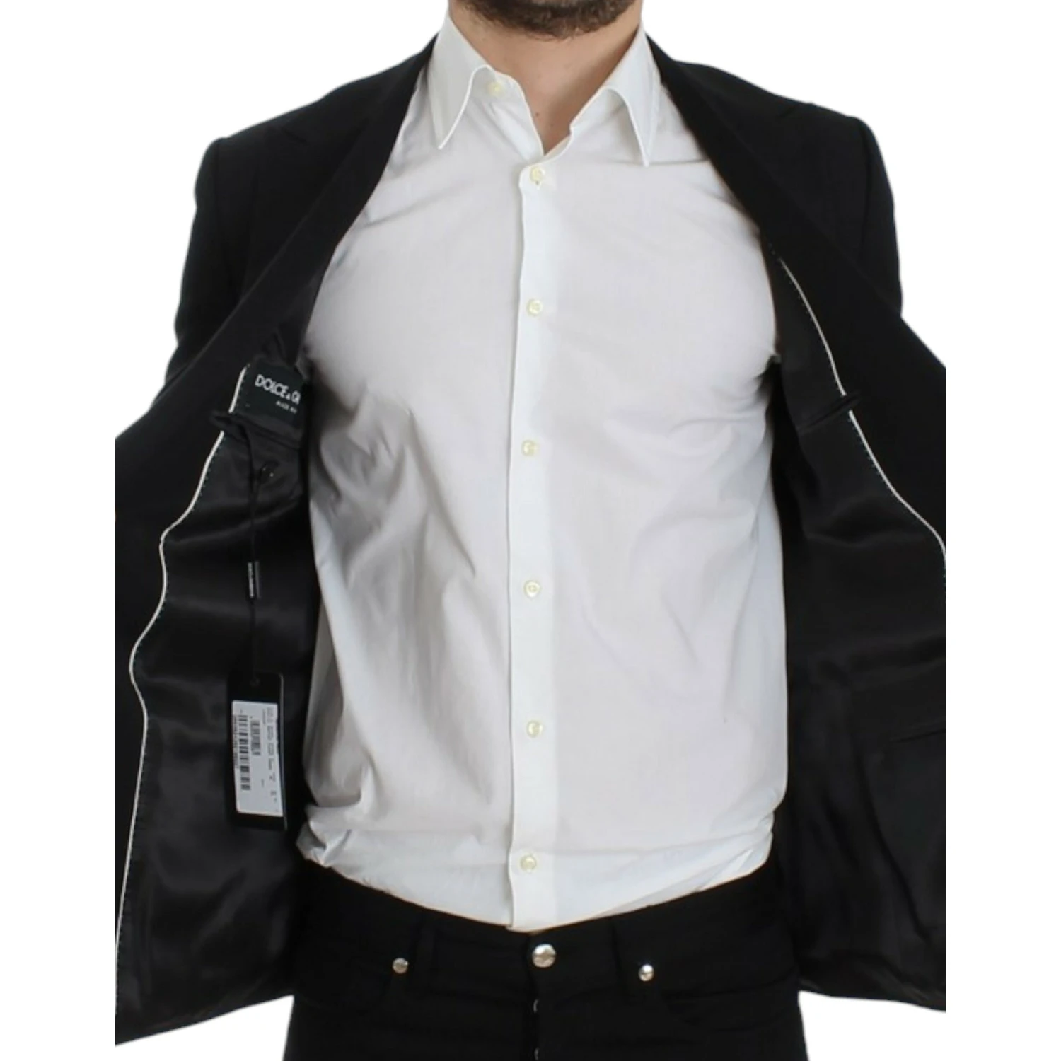 Black wool slim fit blazer