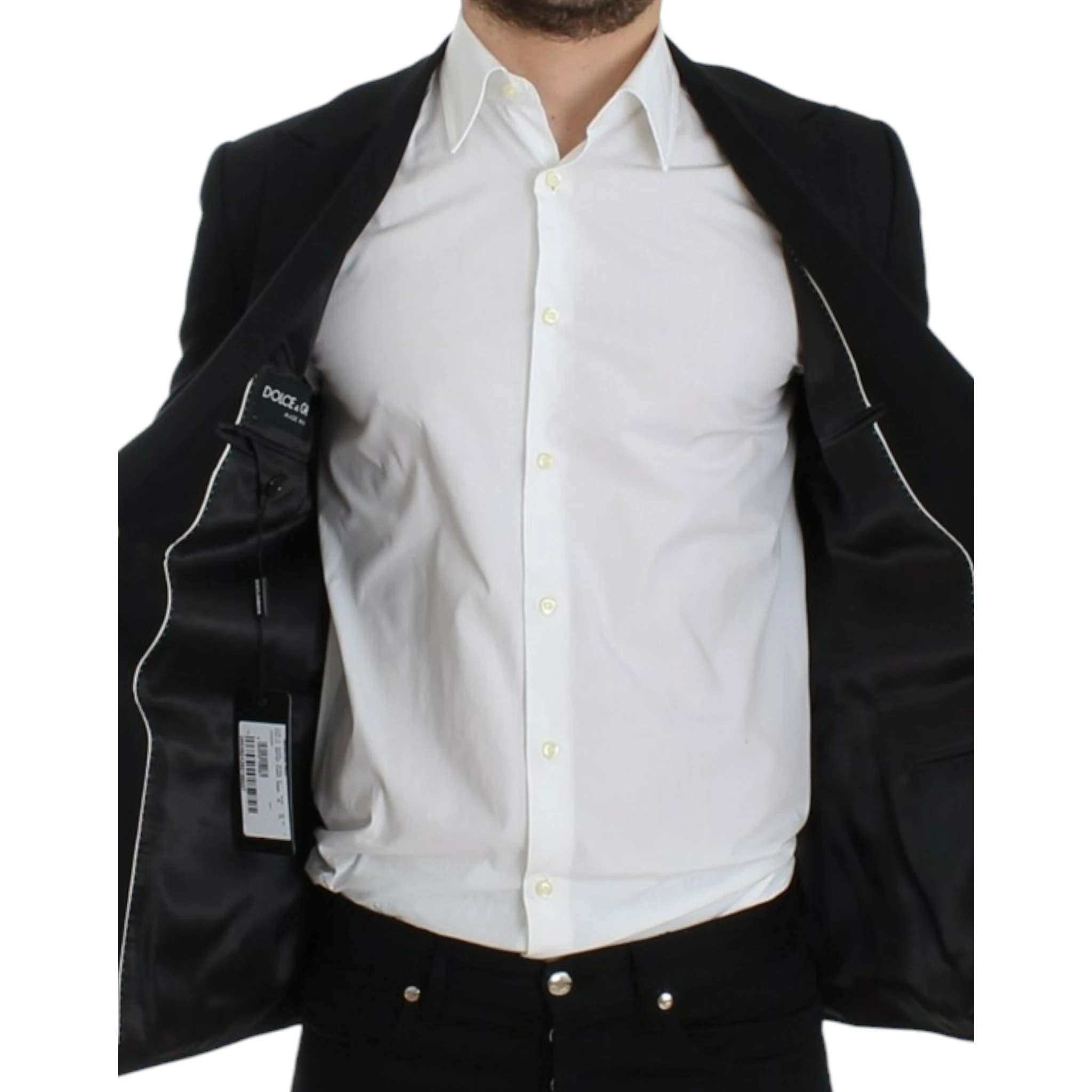 Black wool slim fit blazer
