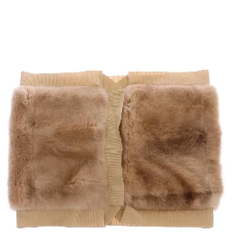 Beige MINK Fur Scarf Foulard Neck Wrap