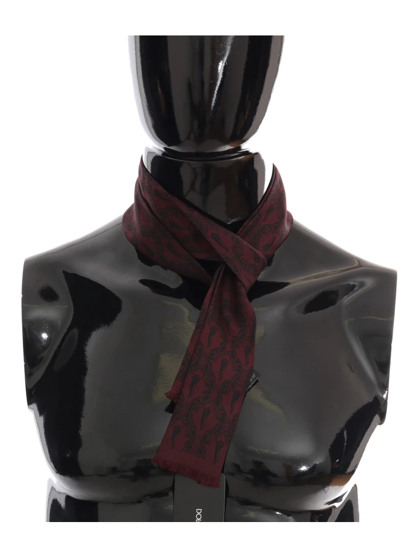 Bordeaux Silk Crown Chili Scarf